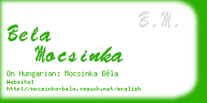 bela mocsinka business card